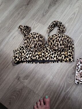 torrid Leopard Print Underwire Bikini Top - Black, Tan, Brown